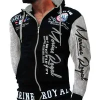 Jaylvis Collegejacke Herren Sweatjacke Sportjacke Joggingjacke mit lässiger Kapuze Marine Royal