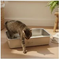 LucyBalu Katzentoilette STEELOO Edelstahl Katzenklo geruchsfrei, Katzentoilette aus Edelstahl