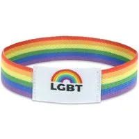 Made by Nami Armband Elastisches Stoffarmband Regenbogenfarben Pride Merch Unisex, aus Stoff – farbenfroh – für Festivals – LGBTQ-Design