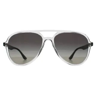 Ray-Ban RB4376 647711 polierte transparente graue Sonnenbrille mit Farbverlauf