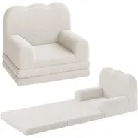 GarveeMore Kindersofa 2-in-1 Schlafsofa Sofabett Klappsofa für Kinder aus Teddystoff