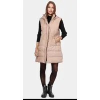 Worldclassca Steppweste Worldclassca Damen Steppweste lang mit Kapuze Winter Kunstleder S-XL
