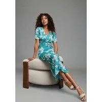 Laura Scott Midikleid in floralem Druck, aus Viskose und Elasthan