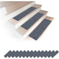 relaxdays Stufenmatte Rechteckige Stufenmatten 16er Set 65x20, Höhe: 7.5 mm, Hellgrau