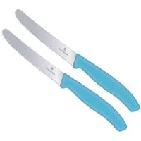 Victorinox Tafelmesser Tafelmesser Set Swiss Classic karibikblau, 2-teilig, langlebig Perfekte Schnittkraft, spülmaschinengeeignet, farbliche Akzente
