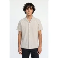 Jack & Jones Kurzarmhemd JPRBLARIVER LINEN BL. DOBBY SS SHIRT SN mit Resort Kragen