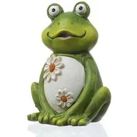 MARELIDA Gartenfigur Frosch Freddi Dekofigur Tierfigur für Beet Gartendeko H: 16cm grün