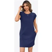 Imily Bela Minikleid Damen Lockeres Gerades Kleid (Packung, 1-tlg., 1per-Pack) einfarbig