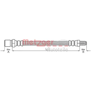 Metzger Bremsschlauch vorne Hyundai Mitsubishi