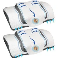 Esun Kopfkissen Memory Foam Kissen, Kopfkissen, Nackenkissen, Seitenschläferkissen, Füllung: Memory foam, Rückenschlafer, Bauchschlafer, Seitenschlafer, Set, Kissen vom OEKO-TEX® und CertiPUR Getestet, Nackenkissen für Erwachsene, Männer, Frauen