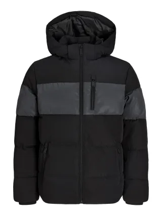 JACK&JONES - JJEBECKS REFLECTIVE PUFFER JNR Black - Gr. - 140