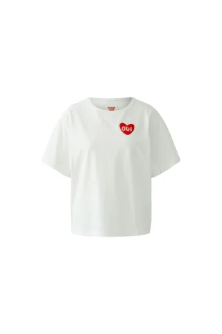 Oui - T-Shirt cloud dancer - Gr. - 38