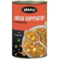 Menzi Fertiggericht, Menzi Linsen Suppentopf mit Räucherspeck tafelfertig 4200 g