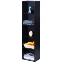 relaxdays Bücherregal Würfelform, 1-tlg., schwarz, 5 Fächer