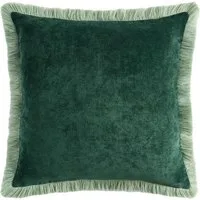 Next Dekokissen Weiches Velourskissen mit Fransen – 45 x 45 cm