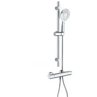 hansgrohe Duscharmatur Ecostat 1001CL Brausethermostat Set mit Aloni Handbrause & Regendusche (Spar-Set) EcoStop & 40°C Sicherheitssperre, Armatur in chrom, Wandmontage