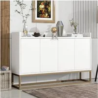 PXloue Sideboard kommode Highboard, mit 4 Türen, Kommode Landhaus, Anrichte, Buffet, B 120cm