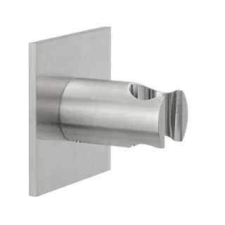 Herzbach spa ix Wandhalter rund rosette 70 eckig, Edelstahl matt gebürstet, 17.994100.2.09 17.994100.2.09