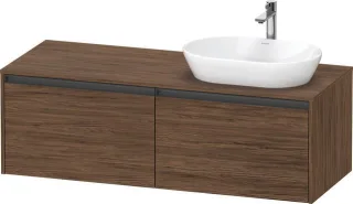 Duravit Ketho.2 Konsolenwaschtischunterbau wandhängend Nussbaum dunkel Matt 1400x550x459 mm - K24888 K24888R21210000