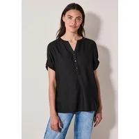 CECIL Shirtbluse mit geschlitztem Rundhalsausschnitt
