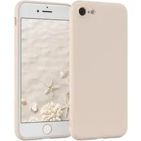 EAZY CASE Handyhülle für Apple iPhone SE 2022/2020 iPhone 8/7 Hülle Silikon 4,7 Zoll, Bumper Case Matt Slimcover Silikonschutzhülle elastisch Taupe / Beige