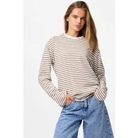 pieces Langarmshirt PCSADIE LS TOP JRS NOOS Baumwollmischung, oversize