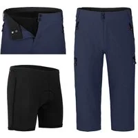 Fahrradhose PORVOO Capri (mit gepolsterter Innenhose) Herren 3/4 Radhose, robust, elastisch, Normalgrößen, peacoat blau