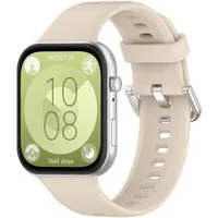 Wigento Smartwatch-Armband Kunststoff Silikon Huawei Watch Fit 5 4 / 5 4 Pro / 3 hochwertig Beige, Ersatz Austausch Silikon Sport Armband