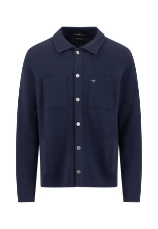 FYNCH-HATTON - Polo btn cardigan, Merino*RWS navy - Gr. - S