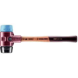 HALDER SIMPLEX - Schonhammer mit TE-Gehäuse und Holzstiel, Gummikomposition / TPE-soft - 3012.060