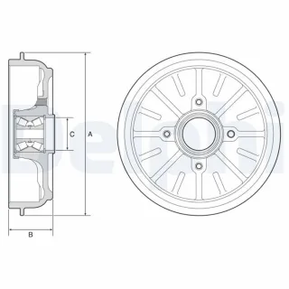 Delphi BREMSTROMMEL INKL. LAGE Citroen DS Peugeot BFR576