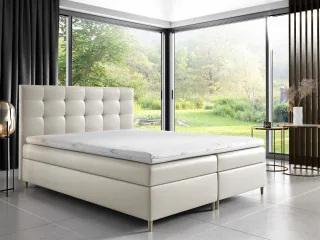 Boxspringbett Schlafzimmerbett ARVID 120x200cm Kunstleder Creme