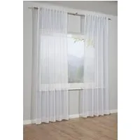 Sehlbach Gardine Schal Voile mit Beschwerungstasche (1 St), Schlaufen, transparent, mit Gardinenband und verdeckten Schlaufen