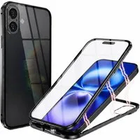 CoolGadget Handyhülle Metall Magnet Handy Case für Apple iPhone 17 6,3 Zoll, Hülle 360 Grad Schutz Cover Gehärtetes Glas für iPhone 17