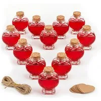 relaxdays Vorratsglas Glasflaschen Herzform 12er Set, Glas