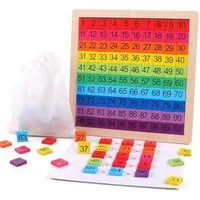 FELIXLEO Rechenschieber Montessori Mathe Spielzeug Hunderterbrett aus Holz Zahlen 1 bis 100, (1-tlg)