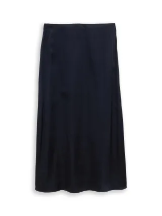 Tom Tailor - High Waist Satin Midi-Rock sky captain blue - Gr. - 36