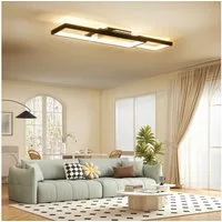 HOMCOM Deckenleuchte mit Fernbedienung, Wandschalter, Dimmfunktion, Farbwechsel, Nachtlichtfunktion, LED fest integriert, Farbwechsler, für Schlafzimmer, Wohnzimmer, Schwarz
