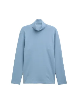 Tom Tailor - Basic Rollkragenshirt faded denim blue - Gr. - XXXL