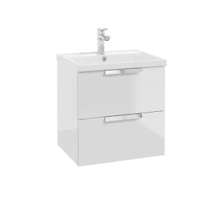 Neuesbad Serie 40 Waschtischunterschrank mit 2 Schubladen, B:500,H:500,T:400mm, Korpus/Front: weiss  NB1DF001-D-050301