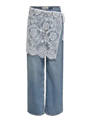 JDY - JDYNELA LACE SCARF WVN White