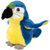 Teddys Rothenburg Kuscheltier Papagei blau 15 cm Plüschvogel Stofftier (Plüschtier, Stoffvogel, Stoffpapagei, Plüschpapagei)