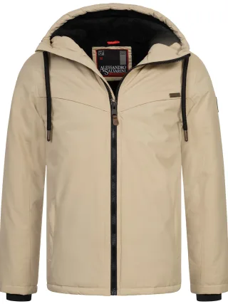 Alessandro Salvarini Herren Winterjacke AS-331 mit Teddyfell & Kapuze
