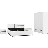 OTTO home Schlafzimmer-Set Cross, moderne, grifflose Optik, FSC-zertifiziert, (4-tlg., Bett 180x200cm, 2 Nachtkommoden, Schrank 2-oder 4-türig), Komplettschlafzimmer-Set