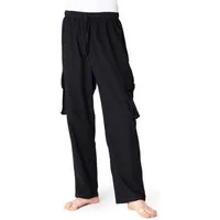 PANASIAM Cargohose Cargo-Hose K bequeme Sommerhose mit 4 Taschen aus 100% Baumwolle Unisex Freizeithose für Damen und Herren Relaxhose Cargohose