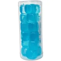Leknes Eiswürfel-Steine 18x EISWÜRFEL Kunststoff wiederverwendbar Whisky Kühlwürfel 67 (Blau), Weinkühler Kühlsteine EIS Cube Bier Steine Würfel