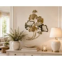 moebel-direkt-online Wanddekoobjekt Wandschmuck Ginkgoblätter aus Metall