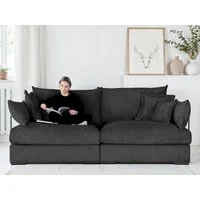 Home affaire Big-Sofa Casa XL, B: 190 cm, 4 Zierkissen, Mega-Sofa, in Cord oder Chenille-Struktur, Federkern