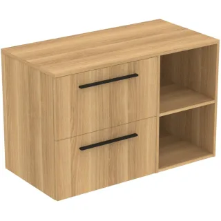 Ideal Standard Möbel-Set 100cm i.life B 2 Auszüge 2 off.Fächer Gr.Schwarz Eiche Natur, T5752NX T5752NX