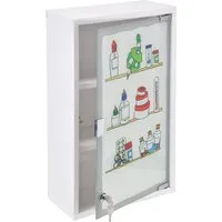 Spetebo Medizinschrank Metall Medizinschrank abschließbar inklusive 2 Schlüssel (Anzahl, 1-St., 50 x 30 cm) Wand Arzneischrank mit 3 Fächern